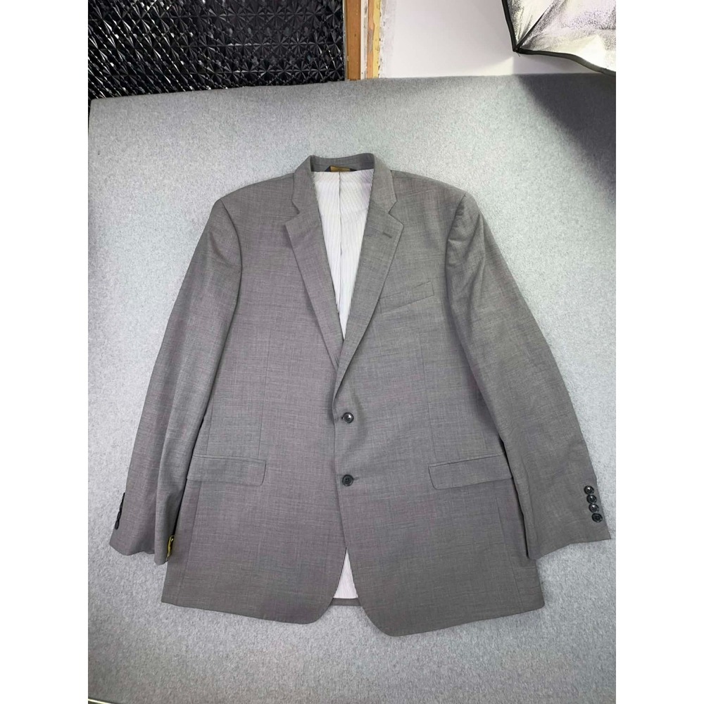 Brooks Brothers Blazer Mens 46L Gray Explorer Fitzgerald Fit Wool Blend Academia